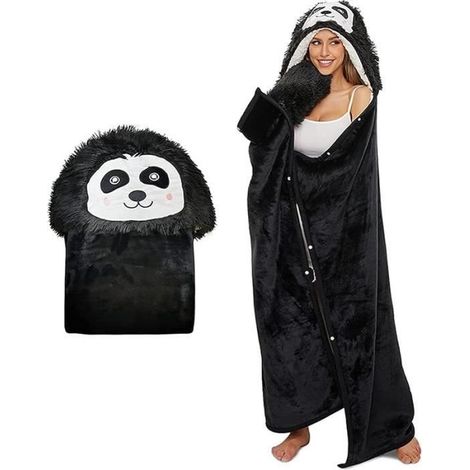 Couverture à Capuche - AMOUNE - Modèle Mignon - Flanelle Douce - Double Couche - Lavable (1/4)