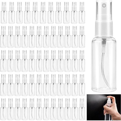 60 Pièces Flacon Spray Vide, 30ml Flacon Vaporisateur Vaporisateur Fine Brume de Voyage Bouteille Transparent en Plastique Contenant Liquide pour le Voyage, pour Parfums,Huiles (1/5)
