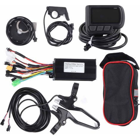 Kit de conversion lithium pour vélo avec contrôleur 26A à 3 modes, panneau EN06, poignée de frein, accélérateur au pouce, câble PAS pour montage facile. (1/5)