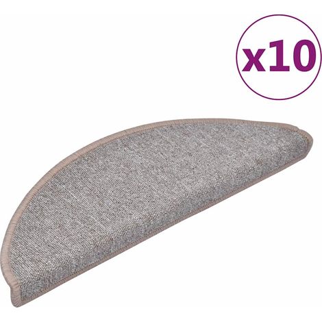 Maison Exclusive - Tappetini per scale 10 pz 65x24x4 cm Marrone chiaro Semicircolari Grandi