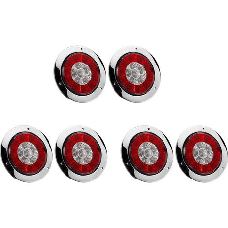 6 piezas de luces LED redondas de 4 pulgadas para camiones y remolques, luces de freno rojas y naranjas, luces de señalización de estacionamiento para camiones, vehículos recreativos,