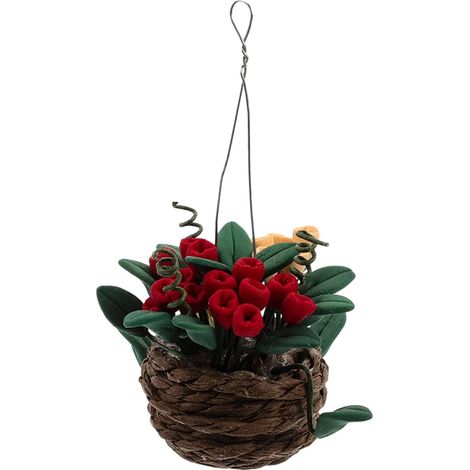 Panier Miniature Tressé Rotin Fait Main Paniers de Fleurs Miniatures Petites Plantes Artificielles pour Décoration de Jardin (1/5)