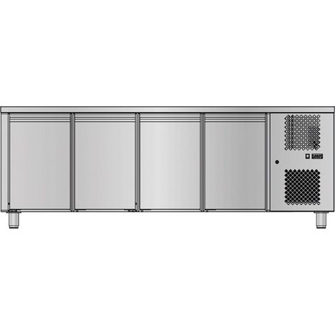 Table GN 1/1 positive sans dosseret - Prof.700 - 4 portes - 420 L - Sofraca