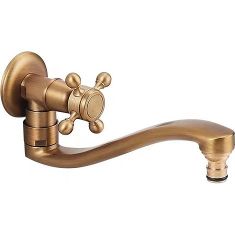 Robinet Murale - Mitigeur à Levier Unique - En Laiton Massif - Pour Lavabo Cuisine Jardin Balcon Piscine - 1 Pièce