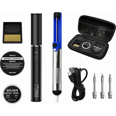Fer à souder électrique USB 8W portable, fer à souder électrique rechargeable, outil de réparation de fer à souder électrique (kit de fer à souder électrique au lithium 8W II) (1/5)