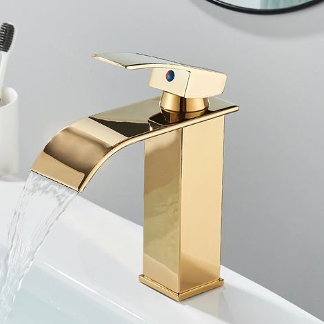WASCHTISCHARMATUR Einzigen Griff Mixer Heißes Kaltes, Niedrig, Gold