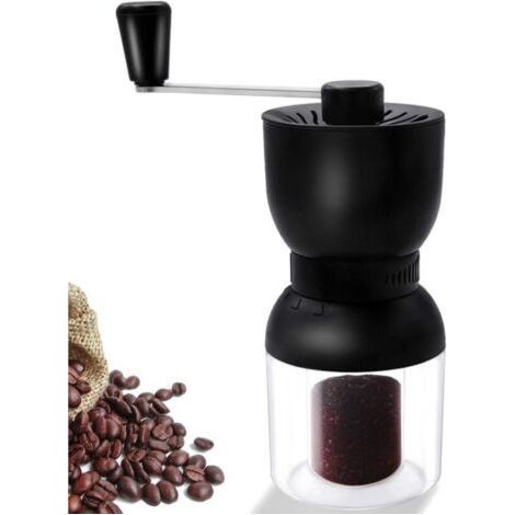 Manual Coffee Grinder, Adjustable Coffee Grinder with Two Ceramic Containers with Refillable Lids for Aeropress, Drip Coffee, Espresso, French Press, Turkish Brewing (1/4)
