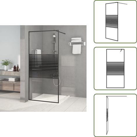 Paroi de douche Noir 90x195 cm Verre ESG transparent - Mur De Douche - Paroi De Douche - Douche - Cabines De Douche - Salle De Bain (1/5)