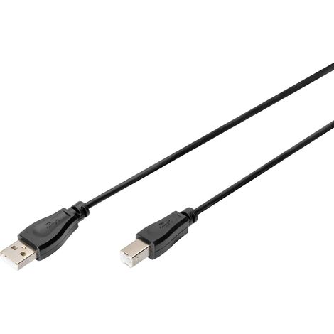 Digitus Câble USB USB 2.0 USB-A mâle, USB-B mâle 1.80 m noir AK-300102-018-S (1/2)