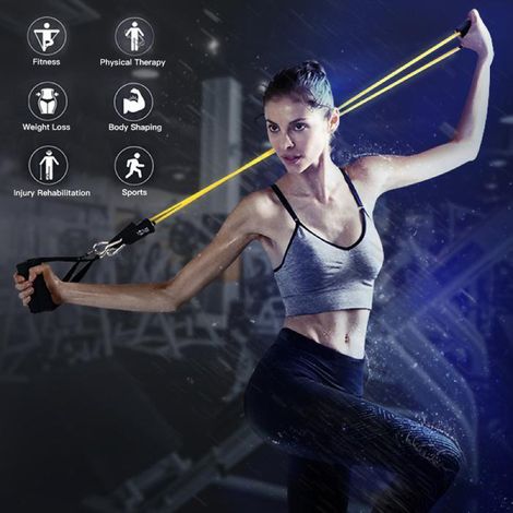 11 pièces Bande de Résistance Latex pour Fitness, Musculation et Entraînement Élastique (1/5)
