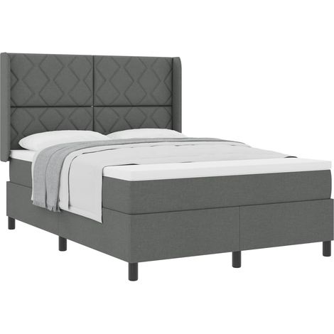 Maison Exclusive - Letto a molle con cuscino Grigio scuro 200 x 140 cm Tessuto (1/5)