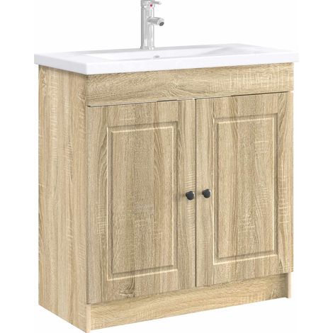 Mobiletto da Bagno Armadio da Bagno sotto il lavello Rovere Sonoma (1/5)