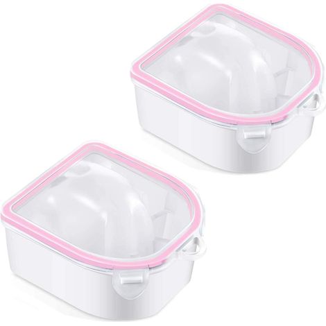Bol de trempage carré 2PCS pour nail art (rose)