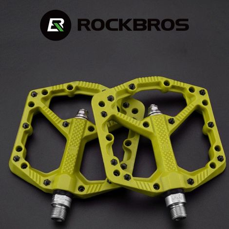 Rockbros 2021-12AGN Nylon-Fahrradpedale mit Pins, gelb fluoreszierend (1/2)