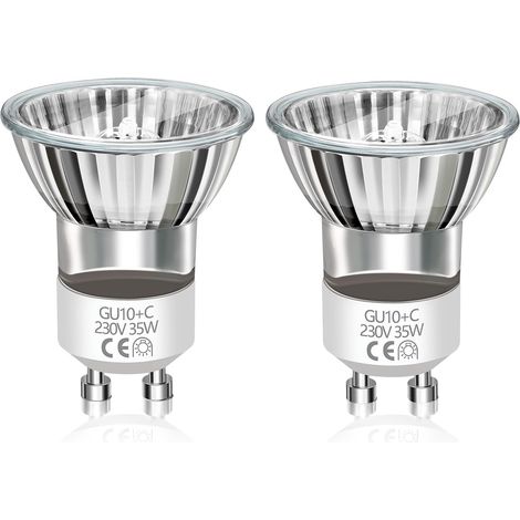 Lot de 2 Ampoule GU10 MR11 Dimmable 35W Blanc Chaud 2800K pour Lampe À Lave