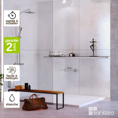 Kit 2 Panneaux Muraux Décoratifs - 120x120 cm - Ép. 4mm - Effet Minéral Blanc - VÉRONA WHITE KOBERTIN (1/5)