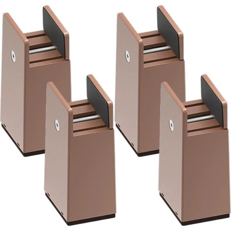 Juego de 4 elevadores de cama, soporte ajustable de 10 cm, sistema de bloqueo, capacidad de 2000 kg, para muebles pesados. (1/5)