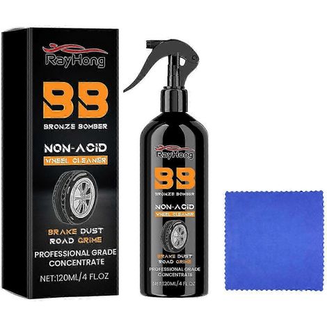 Spray nettoyant pour pneus - Décapant efficace contre la peinture et la rouille pour jantes de voiture - Facile à utiliser, 1 kit (1/4)