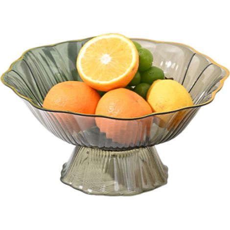 Assiette à fruits égouttée avec base, idéale pour le salon ou la table basse. Assiette légère et élégante en PET pour bonbons et collations. (1/5)
