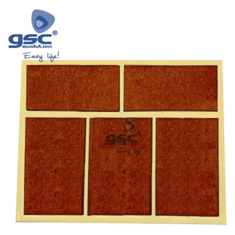 Set 5 quadratischer Klebefilz 28x44mm Braun GSC 003802773