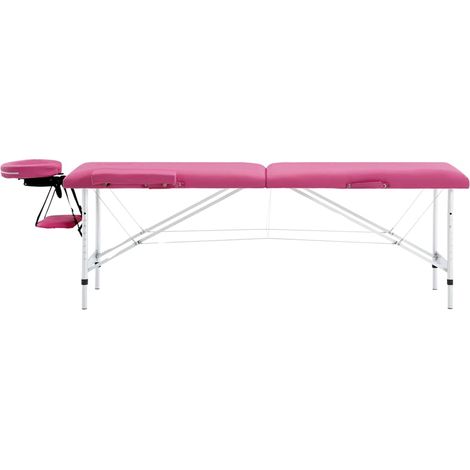 Table de massage pliable 2 zones - Table de relaxation Aluminium Rose BV363838 - BonneVie (1/5)