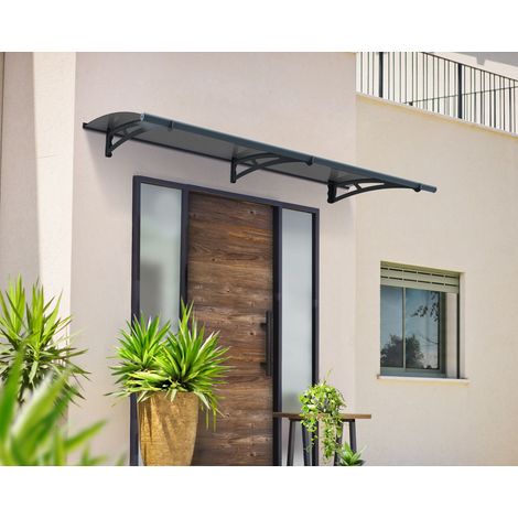 Palram - Canopia – Auvent de porte Aquila 205,5 x 91,5 cm – Structure en acier galvanisé – Panneau polycarbonate anti-UV – Gouttière intégrée