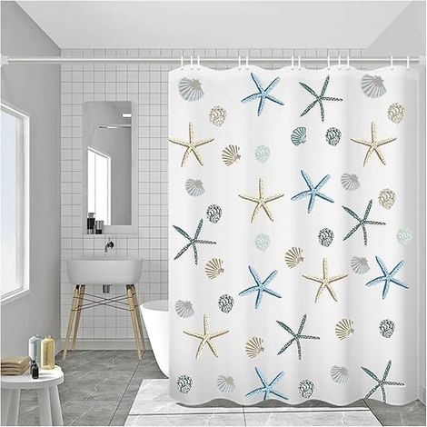 Rideau de douche 200x220 cm imperméable anti-moisissure (1/4)