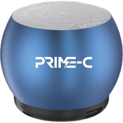 Enceinte Bluetooth en métal, 5 W, autonomie de 3 à 4 heures - Bleue