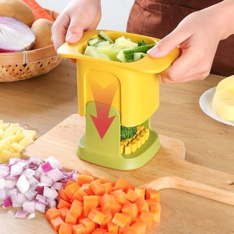 Hachoir à légumes multifonctionnel, coupe-frites, ménage, coupe-oignon à pression manuelle, trancheuse à concombre, outils de (1/4)