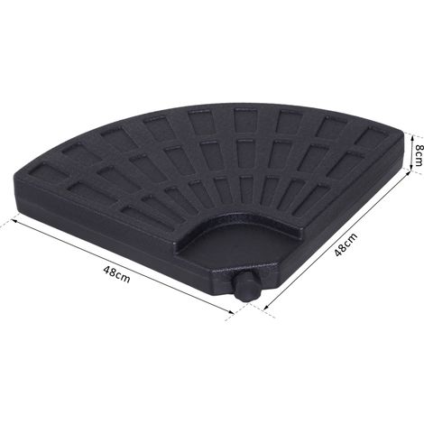Outsunny Lot 4 pieds lestage parasol déporté, eau 52kg/sable 60kg 48x48x8cm (1/5)