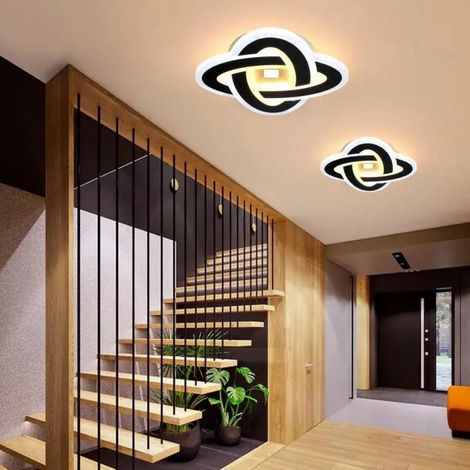 Lustre LED 44W Diametre 23 Lumiere Gradable Noir Metal Acrylique (1/5)