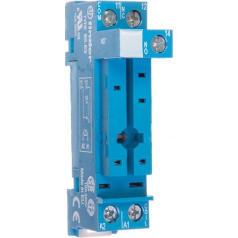 Sockel für Relais der Serie 40.31, Schraubklemmen, 35-mm-DIN-Schienenmontage (Metallklemme) 95.63SMA