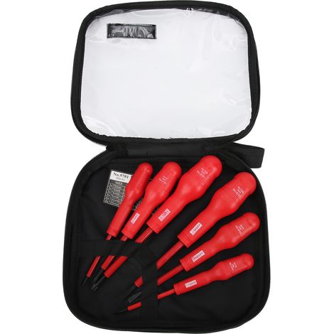 Kit de 7 Tournevis Isolés 1000V Haute Pression avec Têtes Magnétiques et Sac de Rangement (1/5)