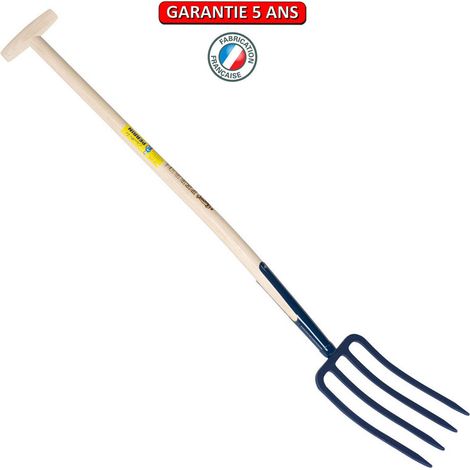 OUTILS PERRIN Fourche à bêcher à soie 4 dents 27 manche béquille tournée (1/2)