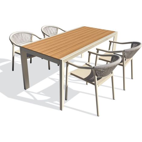 TONGA - Conjunto de comedor de jardín de aluminio para 6 personas - Antracita - DCB GARDEN