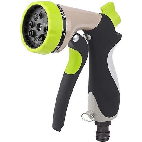 Garden Hose Spray Nozzle with 8 Patterns, Pressure Adjustable Water Flow for Plants and Car Wash (1/5)