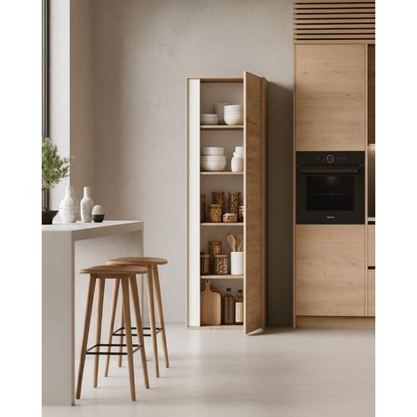 Armadio multiuso Joy - Dispensa salvaspazio con 4 ripiani regolabili - Struttura in virginia con finitura bianca - 60 L. x 176 H. x 35 P. (1/3)