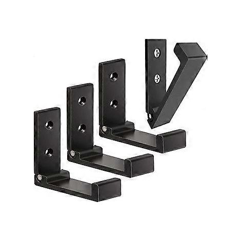 4er-Pack faltbare Wandhaken – Unsichtbare Kleiderhaken, Aluminium-Wandhaken, Wandhaken aus Aluminiumlegierung, 90 faltbare Kleiderhaken – Schwarz
