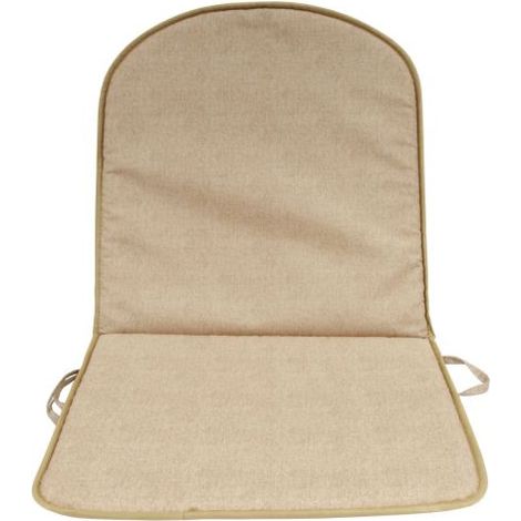 Cuscini con schienale basso per sedie poltrone poliestere e cotone cm 80x42x2 con imbottitura 8 pz tortora da giardino esterno