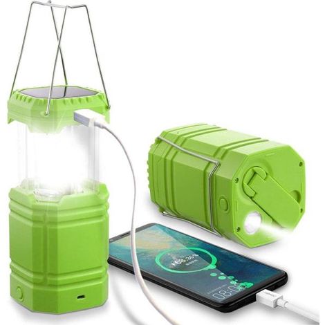 Lampe de secours étanche à manivelle, alimentée par énergie solaire et à LED (1/5)