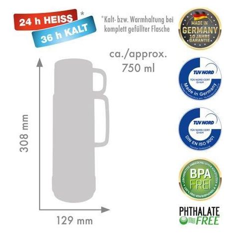 Rotpunkt Thermoskanne Typ 80 0,75 l Glänzende Traube (1/3)