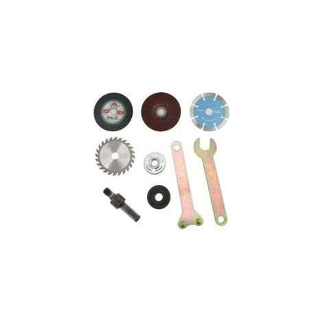 Adaptador de conversión para taladro manual de 9 piezas, llave para amoladora angular, adaptador de broca de vástago de 10 mm (para amolar, cortar azulejos, cortar metal) con disco de corte (1/5)