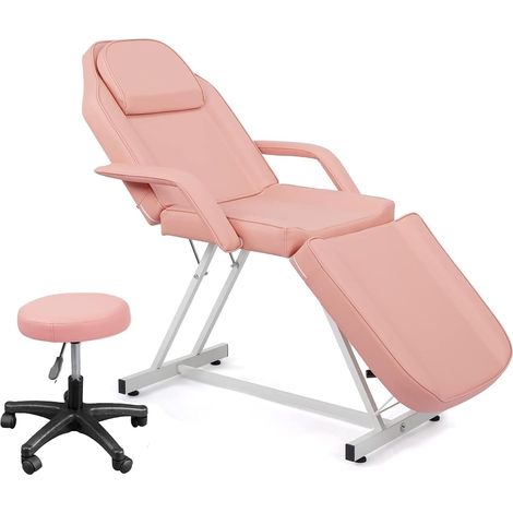 Table de Massage Pliante avec Tabouret à roulettes Rose Legere Aluminium Housse Table Massage Lit Cosmétique Massage 3 Sections Portable Ergonomique (1/5)
