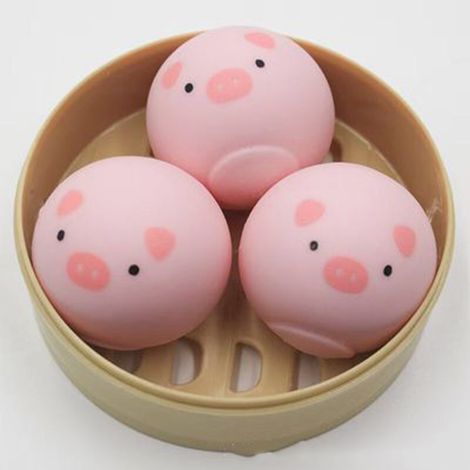 Jouet anti-stress à presser, doux et cireux, à rebond lent, pour se détendre, en forme de cochon (1/3)