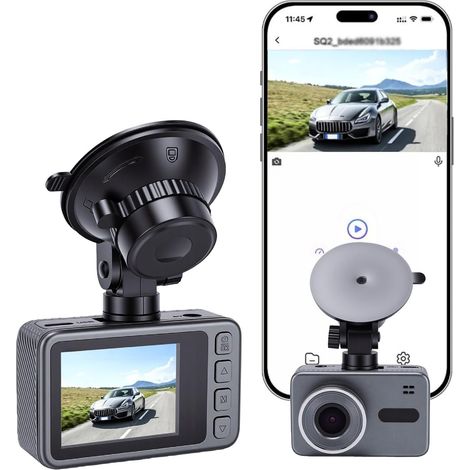 Caméra Embarquée 4K Avant Et Arrière, Écran 2 Pouces, Vision Nocturne, Grand Angle De 150 Degrés, Enregistrement en Boucle, Verrouillage d'urgence, Visualisation sur Phone (1/5)