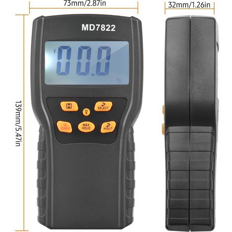 Misuratore di umidità digitale LCD per cereali, grano, riso, mais, analizzatore di contenuto di umidità -10 60 °C, tester di temperatura, misurazione dell'umidità 2% 30% con sonda super lunga da 12 (1/5)