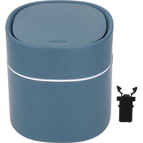 Mini Poubelle de Bureau avec Couvercle pour Déchets et Débris, Idéale pour Table Basse, Coiffeuse et Plan de Travail - Bleu (1/5)