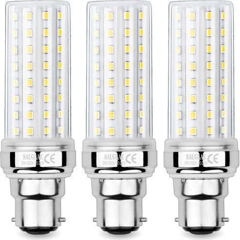 20W LED Corn Bulbs, 150W Incandescent Equivalent, 2300lm, 3000K Warm White, B22 Bayonet Bulbs, 3 Pack