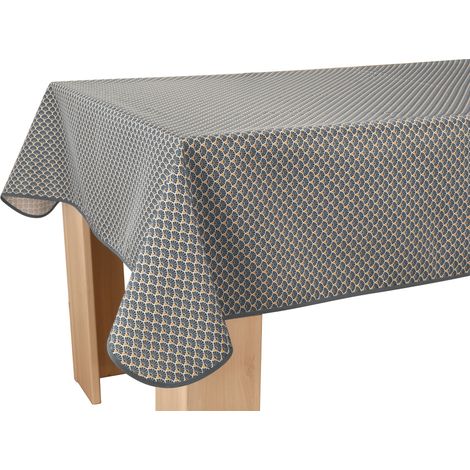 Nappe Anti-taches Paon anthracite - Rectangle 150 x 300 cm (1/3)