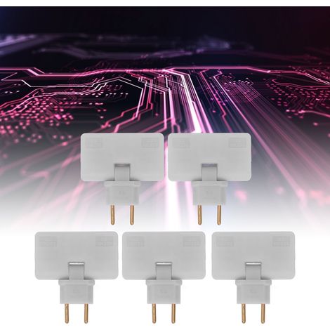 Adaptateur EU 1 vers 3 Prises, 5Pcs Bloc Multiprise 180° sans Fil, 250V Blanc (1/5)